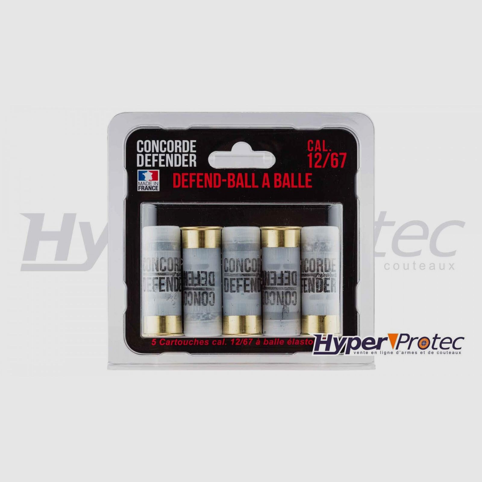Patroon Kaliber 12/67 Rubber Kogel Concorde Defender, afbeelding 2 van 4