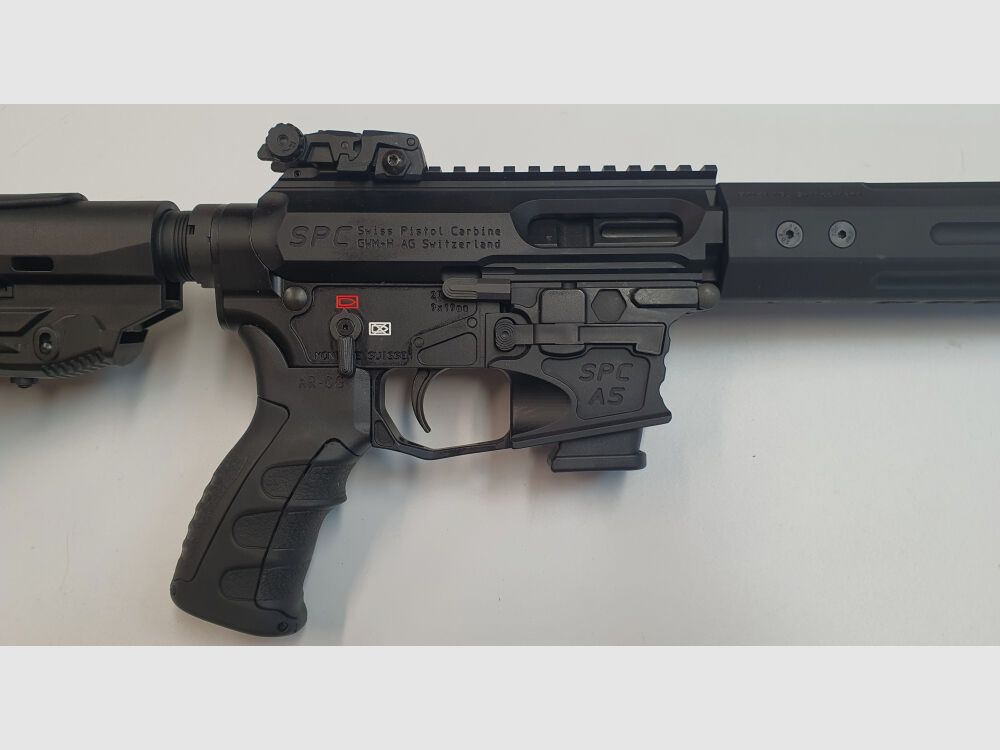 GWMH AG Selbstladebüchse GWMH SPC-SPORTER A5 17" (SWISS PISTOL CARBINE) BLACK Kal.9x19 AR15 Glock Magazin