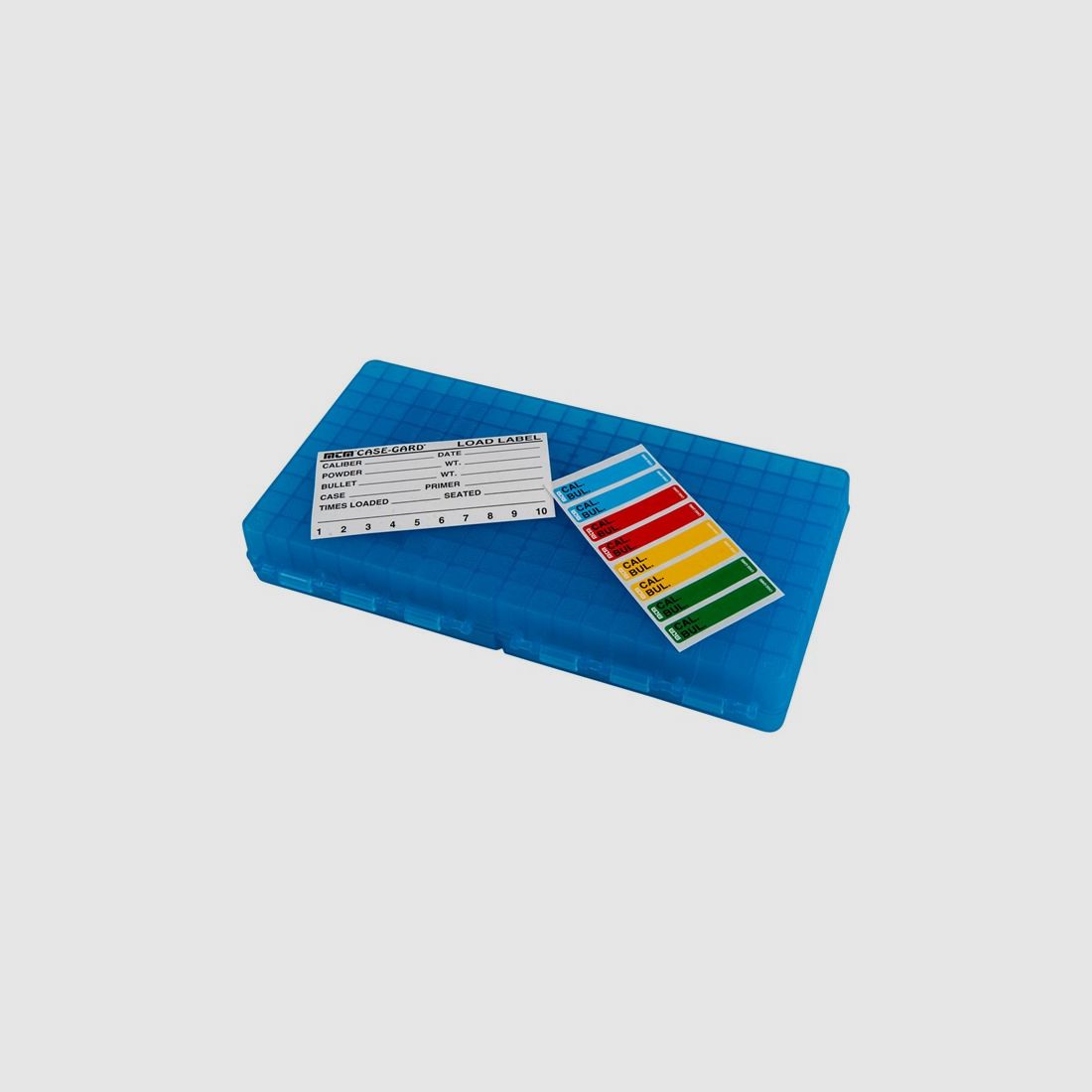 MTM CASE-GARD BOX MTM CASE-GARD FLIP TOP SCATOLA PER MUNIZIONI PISTOLA 9MM-380 ACP 200 COLPI TRASPARENTE BLU, immagine 4 di 7