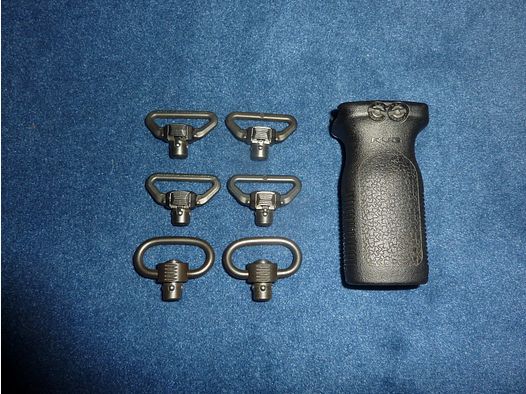 Magpul RVG Picatinny Foreward Grip und 4 Magpul QDM Riemenbügel und 2 Eratac QD Riemenbügel