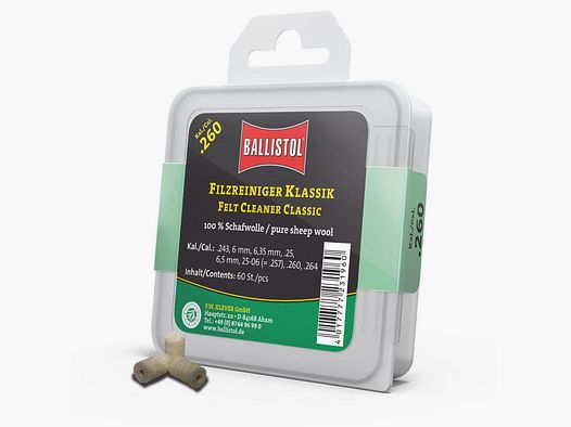 Ballistol Filzreiniger Klassik / 60 Stk. / Kal. .260