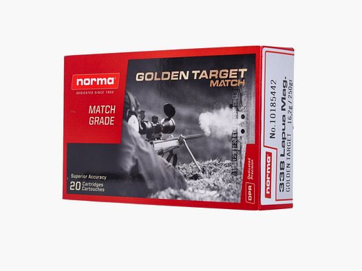 Norma .338 LAPUA MAG GOLDEN TARGET 16,2 g 250 gr - 20 pz