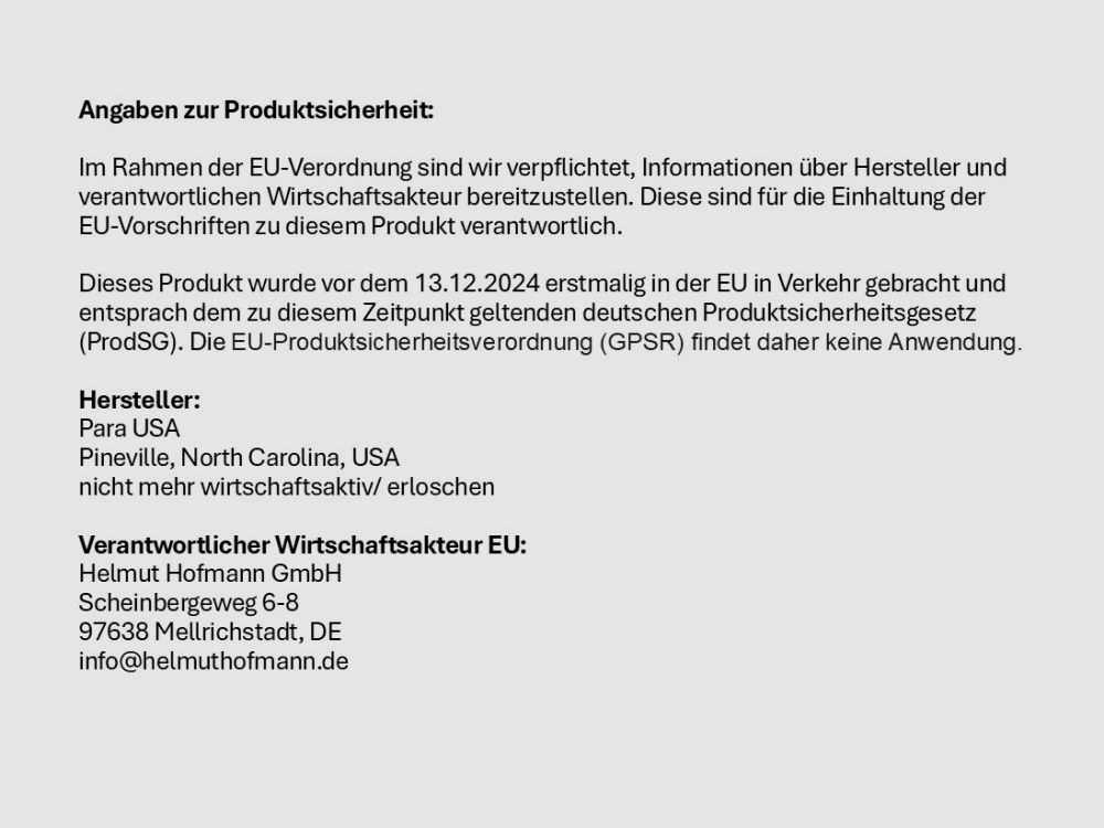Para USA Ha.Pistole .45Auto Para USA 1911 Elite Target System Colt 1911, 5"Stainless-Lauf (wie Para Ordnance)