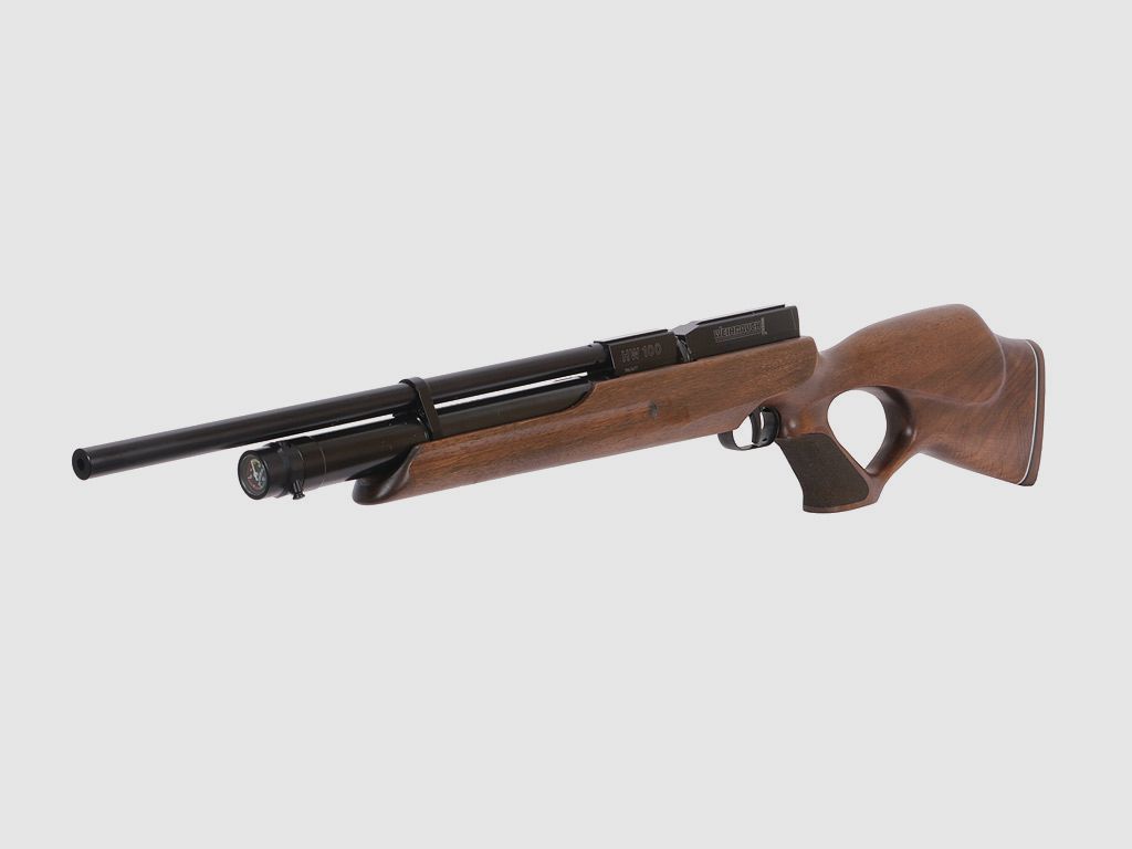 Pressluftgewehr Weihrauch HW 100 T F.S.B., Lochschaft, Laufmantel, Kaliber 5,5 mm (P18)