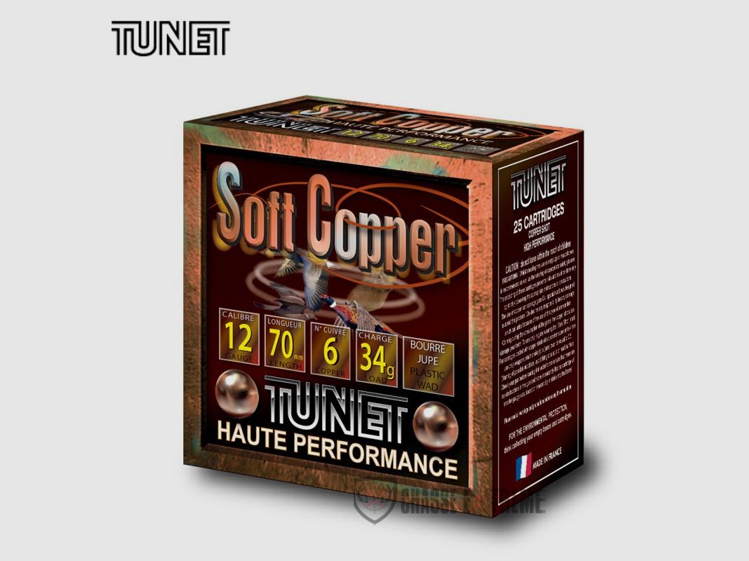 25 Nabojów TUNET Soft Copper H.P 34 Gr Kal 12/70 Nr 6