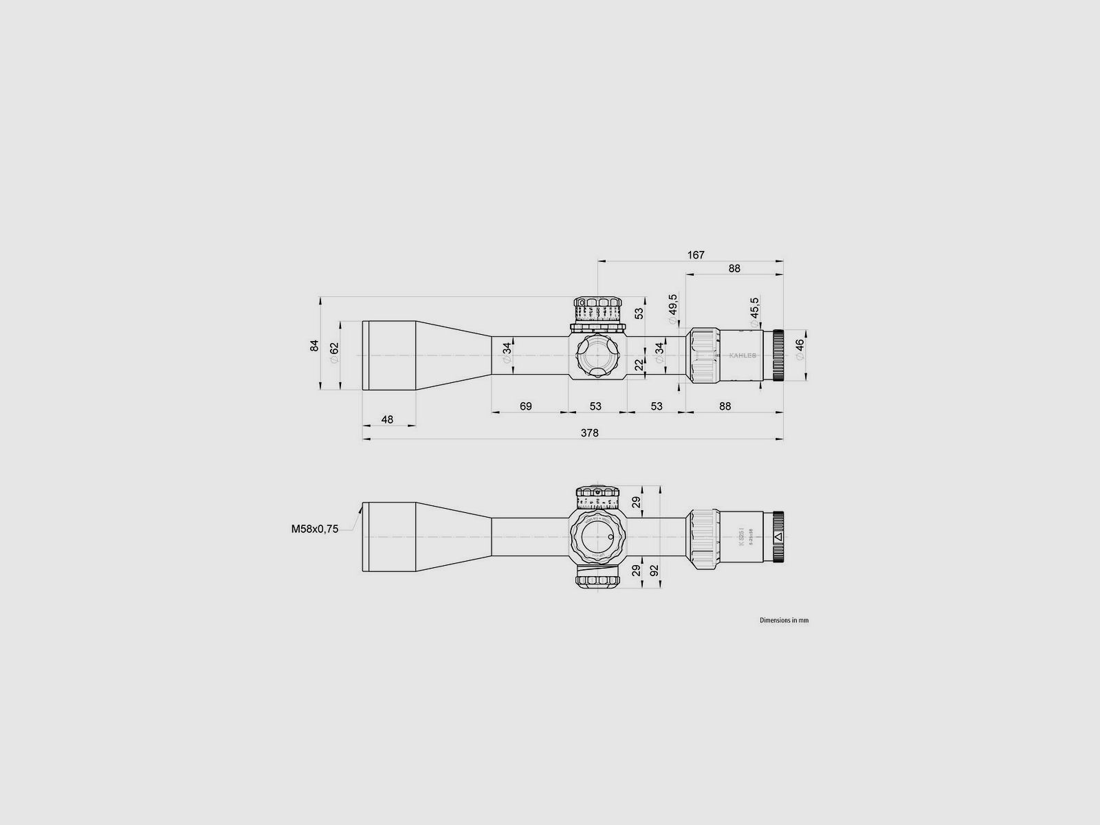 Lunette KAHLES K525i – 5-25×56 CCW MOAK w-Left, image 12 sur 12