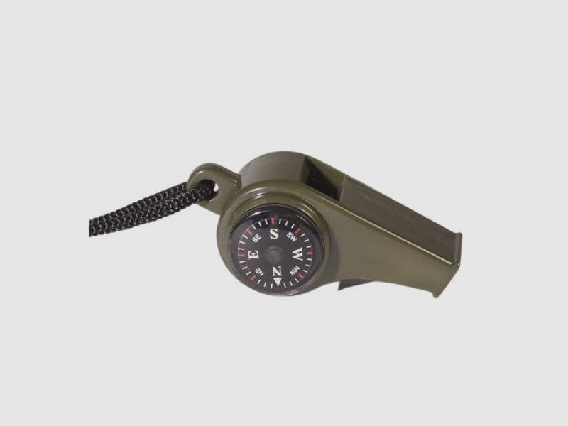 MIL-TEC Signalpfeife mit Kompass und Thermometer