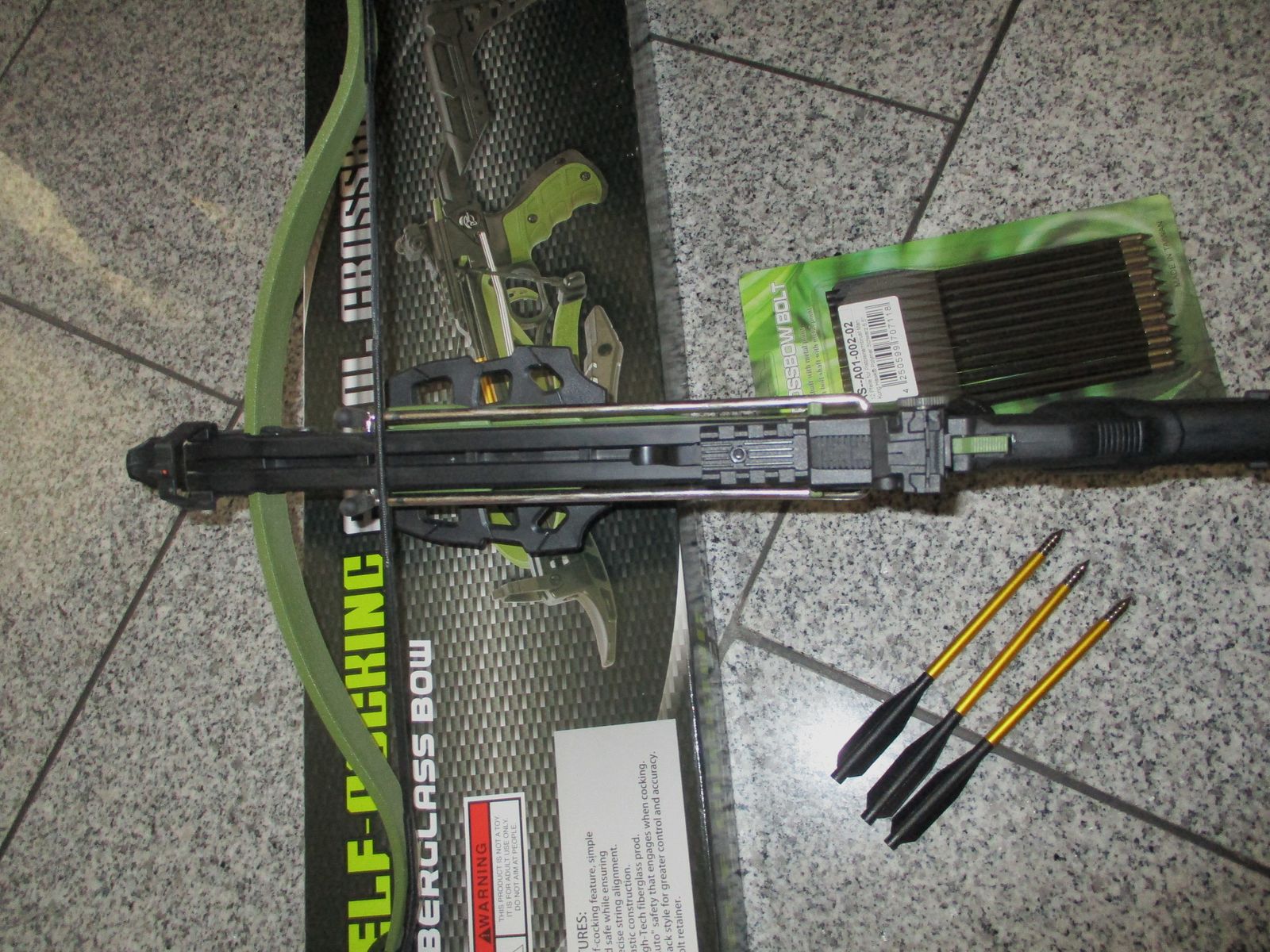 Pistolenarmbrust Man Kung Alligator 2 Oliv 80 lbs  + 12 schwarze Pfeile NEU