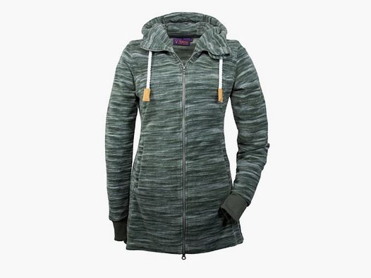 Fleece Hoody Ladies Fashion - lang, modischer Kordelzug