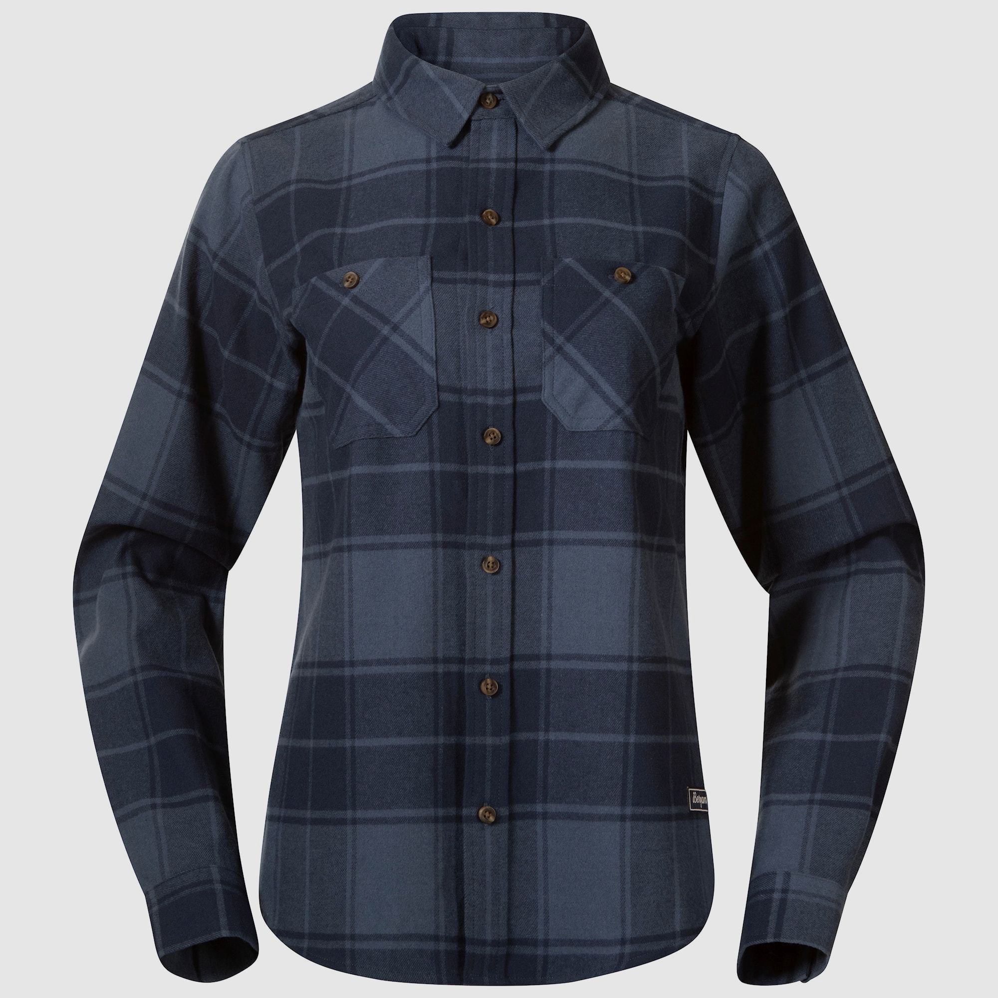 Bergans Nordmarka Flanellhemd Damen Granite Blue/Navy Blue Check XL