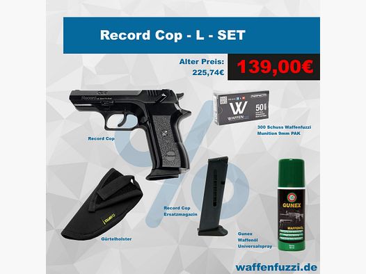 Record Cop Blank Firing Pistol Set "L" Caliber 9mm PAK
