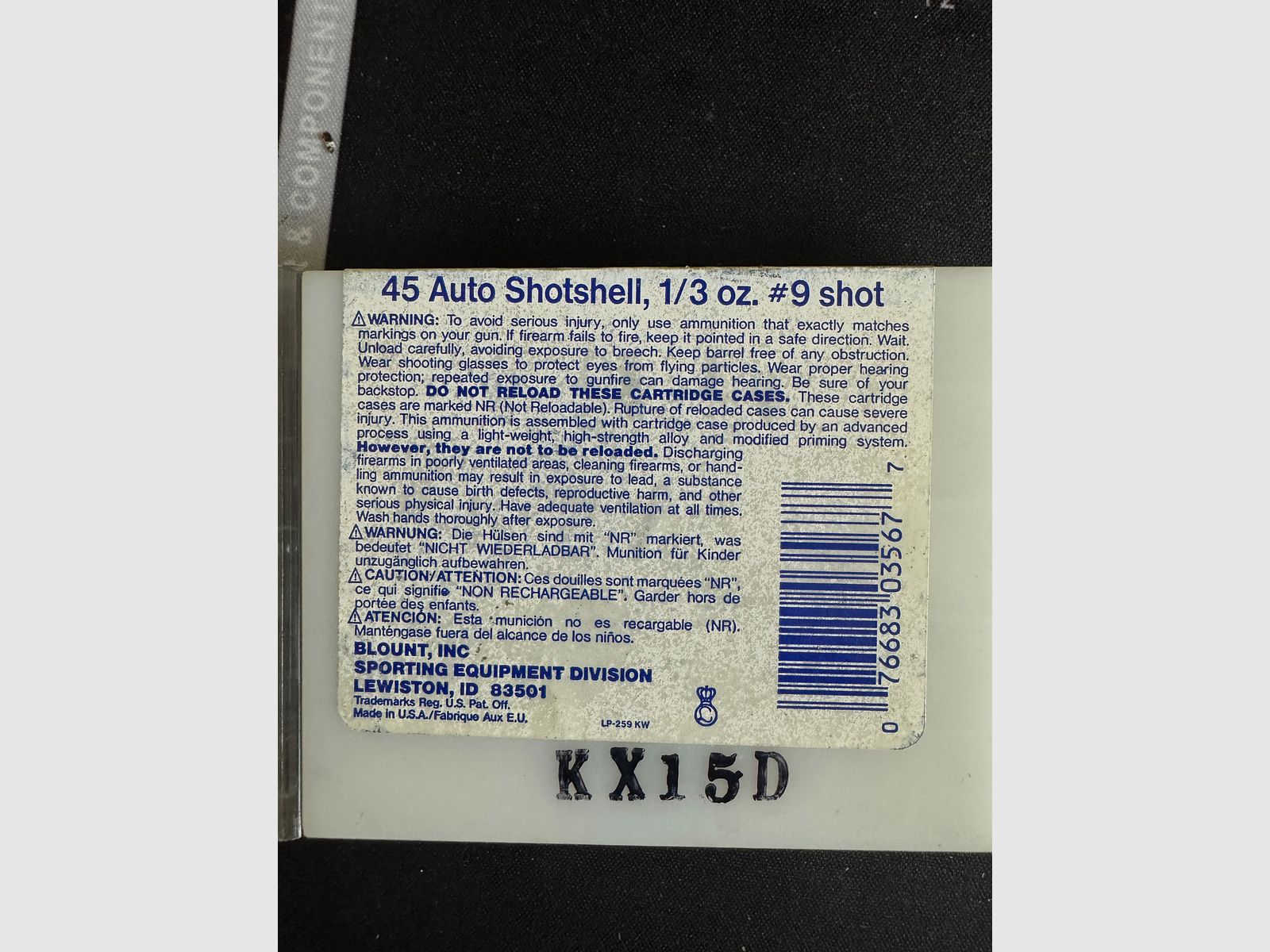 .45ACP CCI Schrot