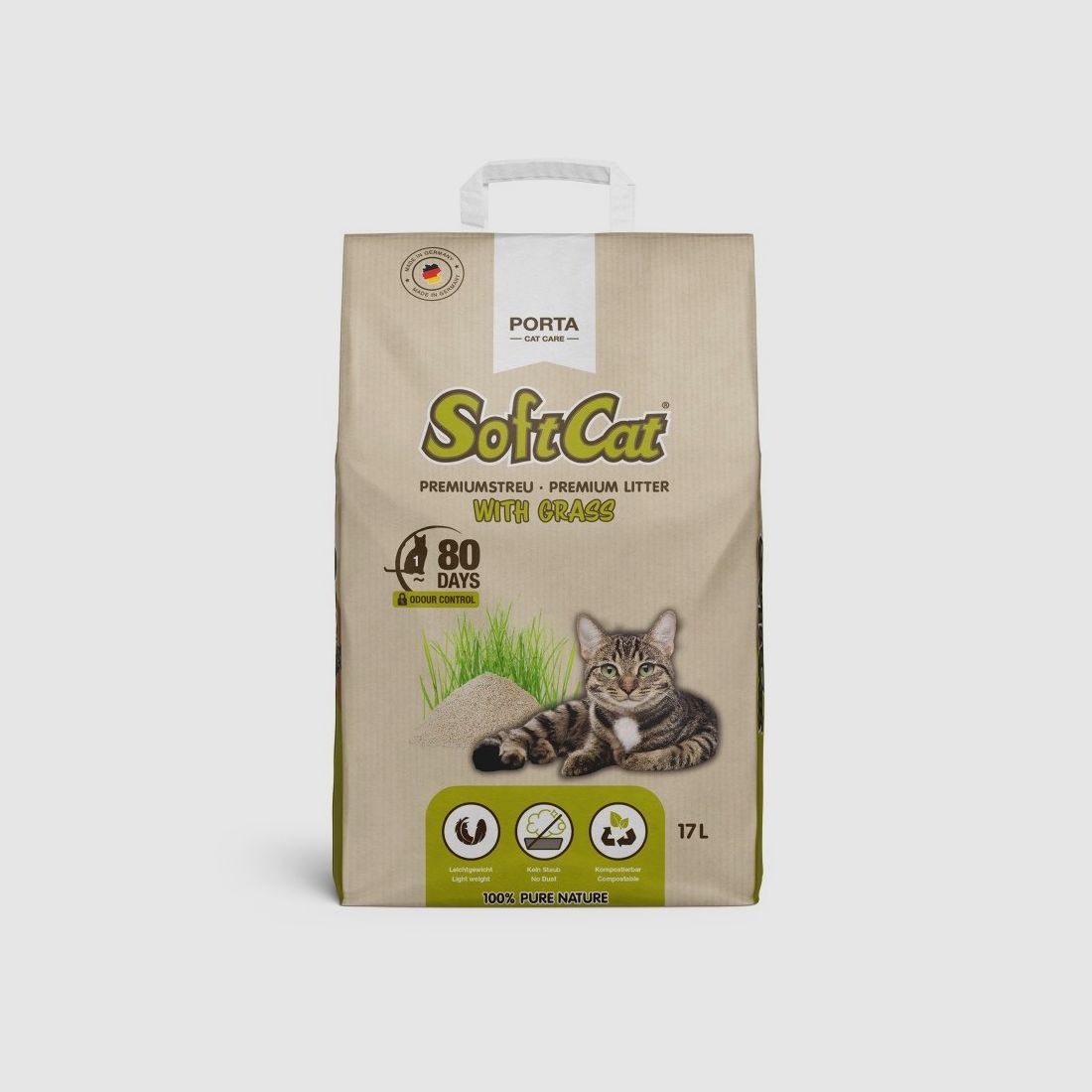 Porta Cat Care Katzenstreu SoftCat Grass 17 l