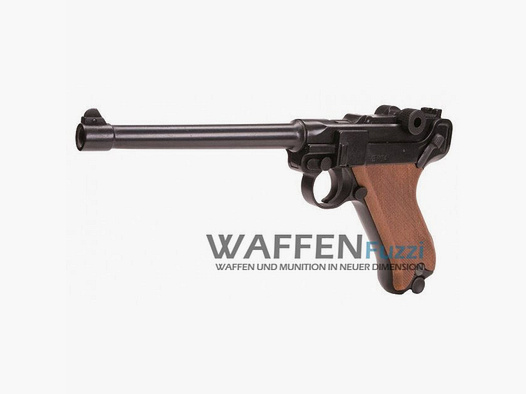 ME P04 blank firing weapon 9mm blued with wooden grip
