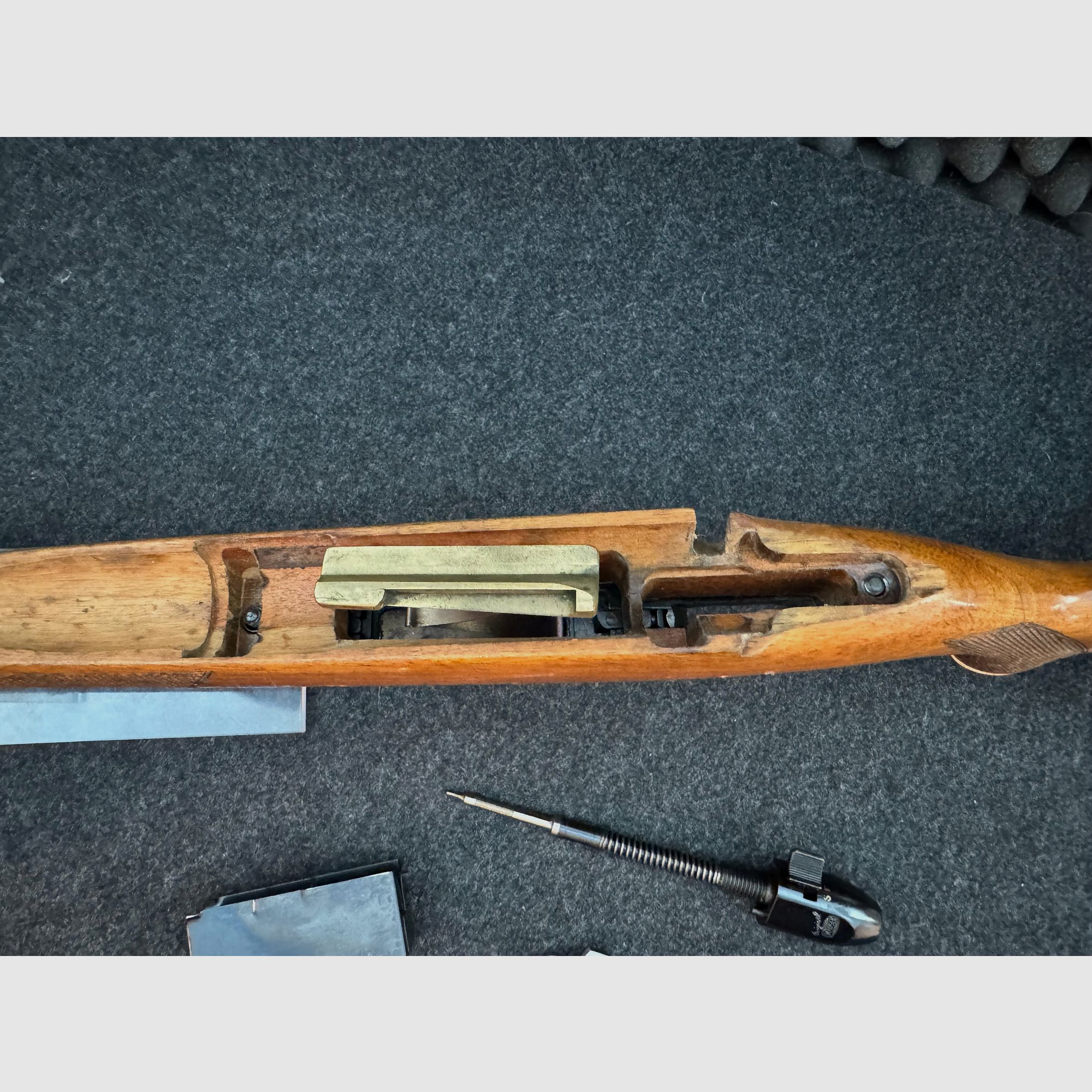 Stock for Mauser 2000 / Heym SR 10 with lock, firing pin, magazine box, rear sight, and trigger