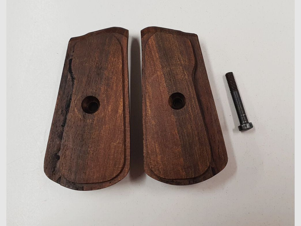 Original Mauser Oberndorf [29B] Griffschalen Set rechts / links + Buchse & Schraube für MAUSER C96 Bolo Neufertigung