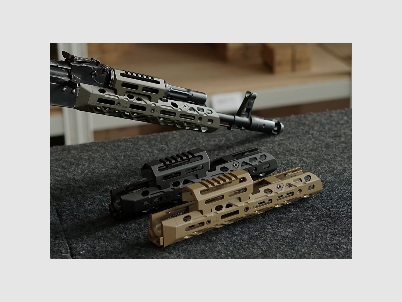 Kruk - Łoże Aluminiowe M-Lok - średnie, krótka nakładka rury gazowej - AK-74 / AKM / AKS-74 - Czarne - CRC 1U020A-MIL, zdjęcie 8 z 10