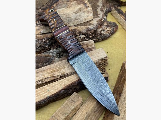 Messer Jagdmesser Damast Handgeschmiedet 