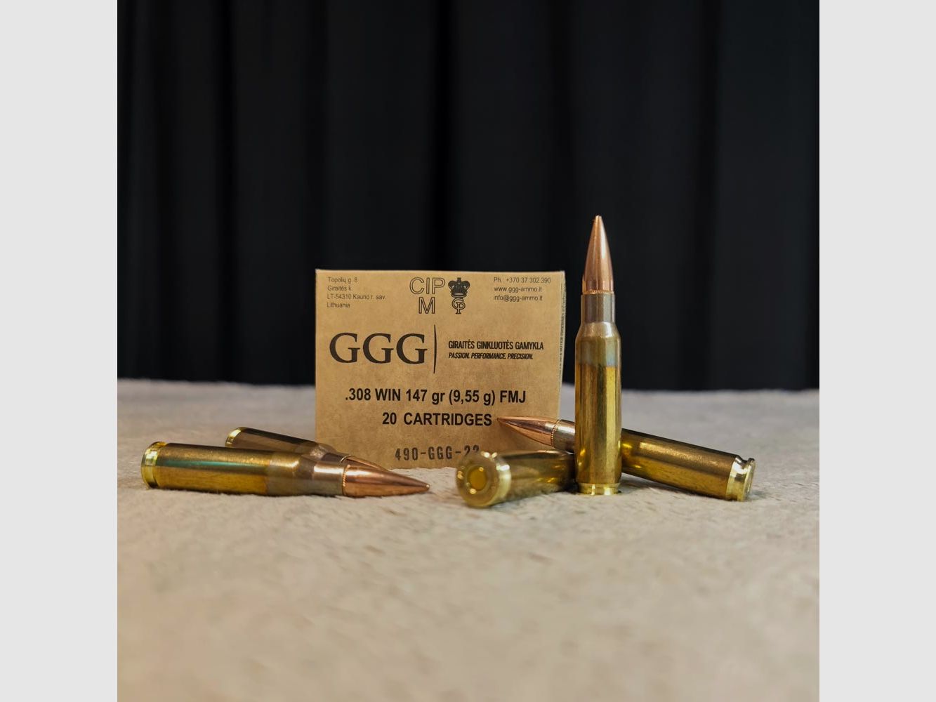 GGG .308Win FMJ Büchsenpatronen 147grs 600 Patronen