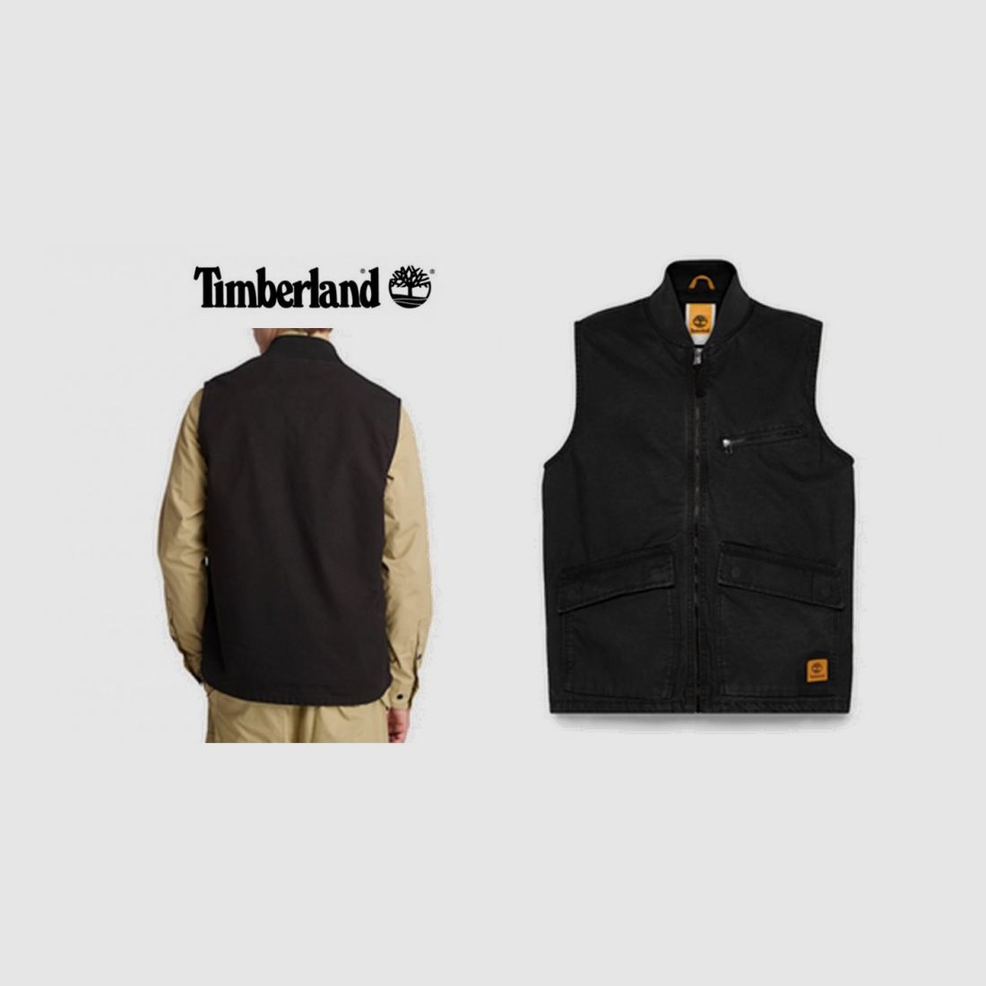 TIMBERLAND Weste aus Canvas Schwarz