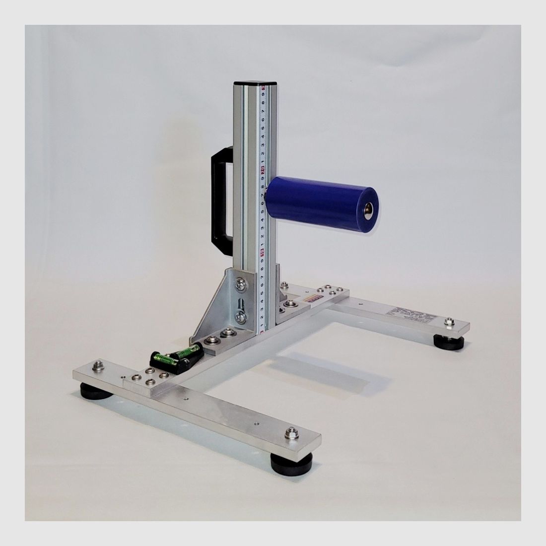 KGF Auflagestativ - Auflageständer Alu H-300-Pro mit Buchenholz-Auflage, Waage, Griff und Maßband