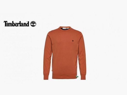 TIMBERLAND Męski Sweter z Bawełny Organicznej w Kolorze Ceglastym