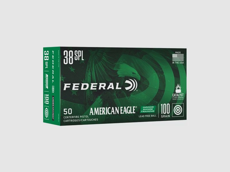 Federal American Eagle Indoor Range Training .38 Special 100GR IRT 50 cartouches