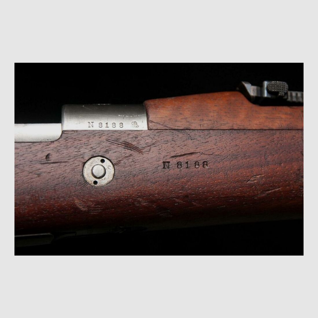 DWM Berlin Mauser 98 1909 Argentino matching numbers, matching number cleaning rod, image 9 of 9