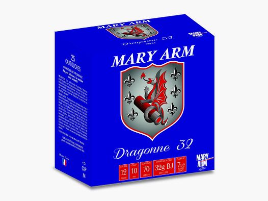Boite De 25 Cartouches Mary Arm Dragonne Calibre 12 - 32GR- BJ - PB 9