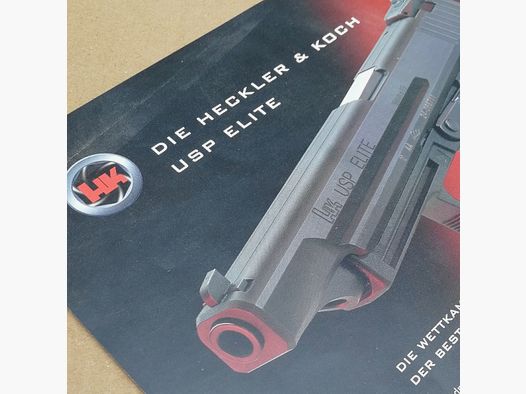 SAMMLERSTÜCK - Flyer Broschüre HK USP Elite - Markteinführung - Heckler & Koch / on Match Expert VP9