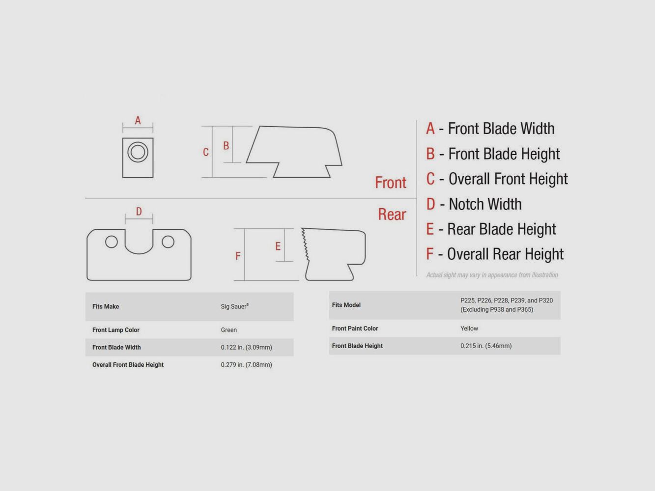 Trijicon N-Visierkorn HD XR orange SIG P 9mmLuger/.357SIG