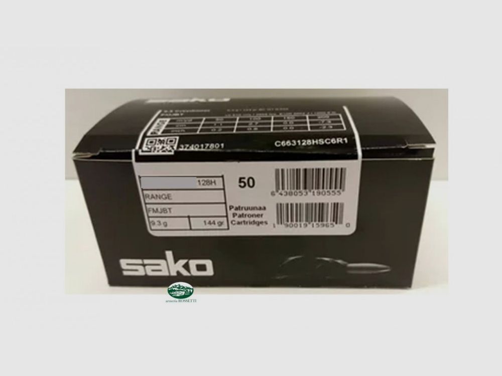 SAKO Munition Kal. 6,5X55 SE 144 gr. FMJBT Range 128H