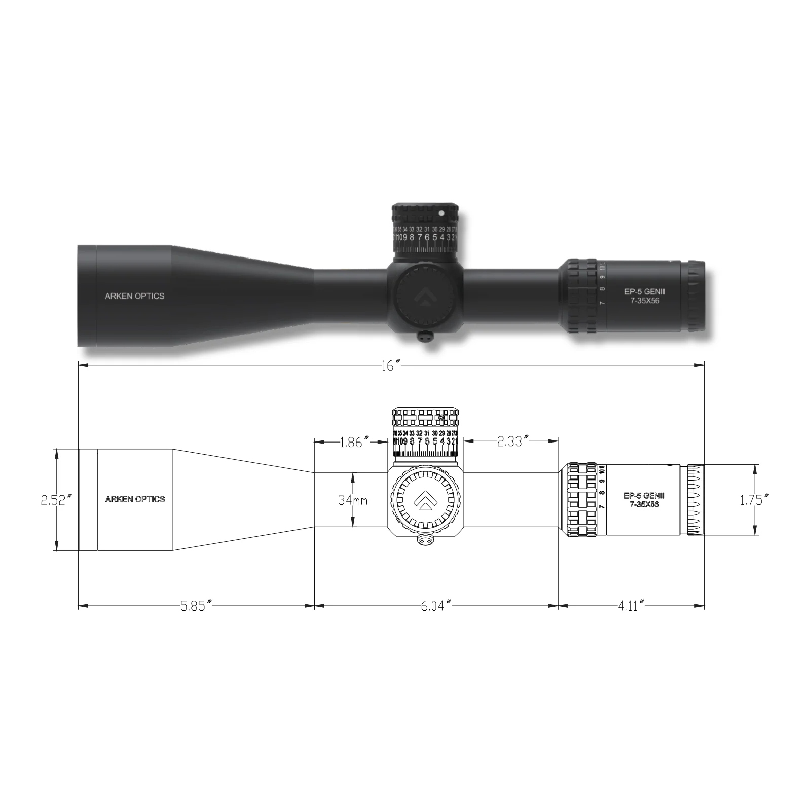 Telescopio Arken EP-5 Gen II 7-35×56 VPR MIL, immagine 5 di 6