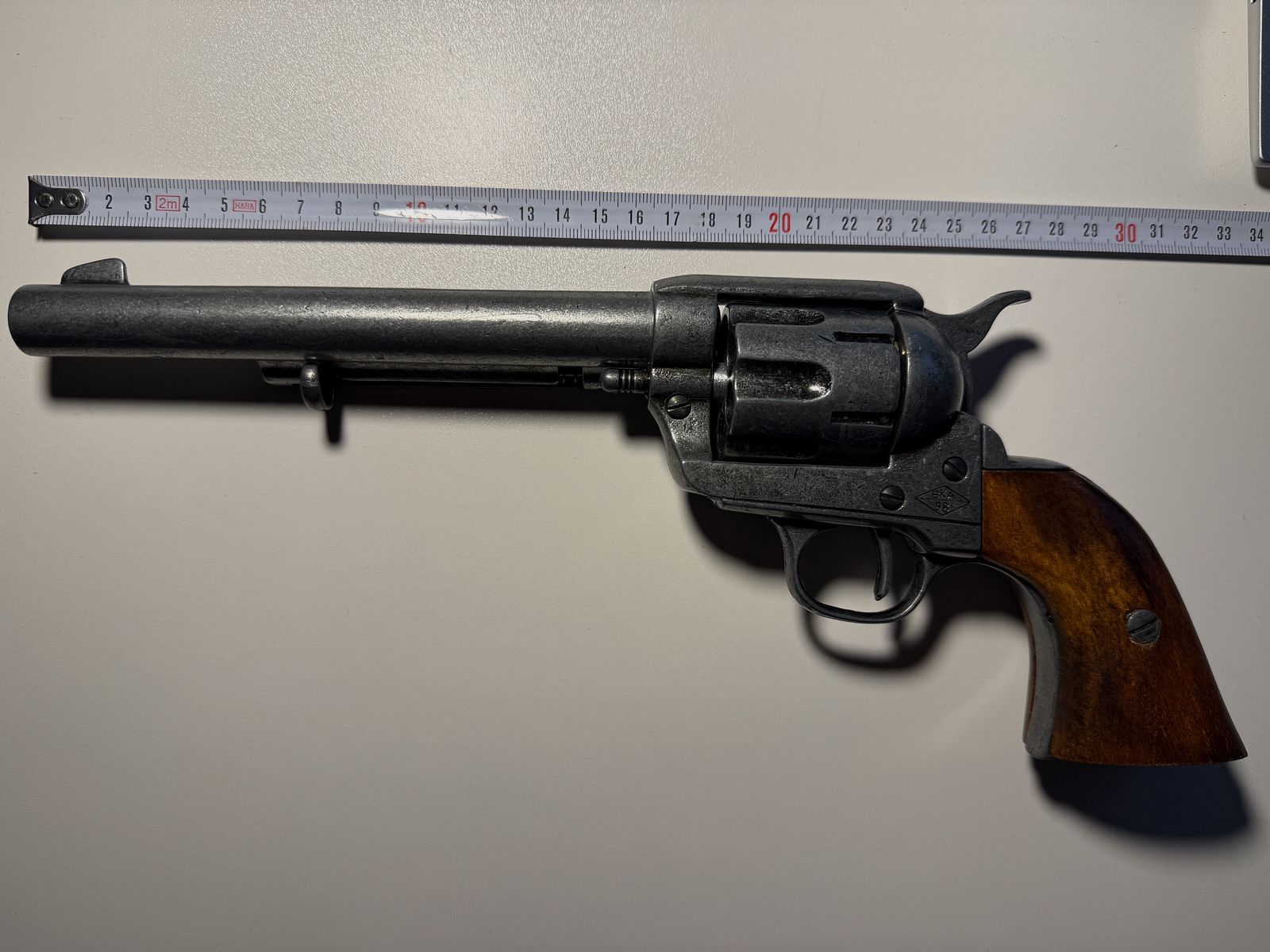 Deko Revolver US Kavalleriecolt Denix Colt .45 Peacemaker USA 1873, altgrau