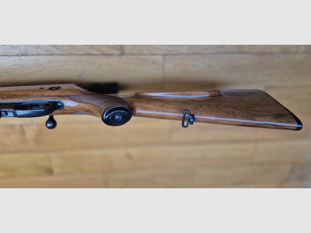 Wunderschöne Jagd- und Sportbüchse Walther KKJ – Kal. 22 Hornet – Stetcher-Abzug – Magazin 5 Schuss – Zielfernrohr Zielkar 4 mit Absehen Nr. 1 – Hohe Präzision – Waffe von 1959 – Sehr guter Zustand – TBE +, Bild 12 von 42