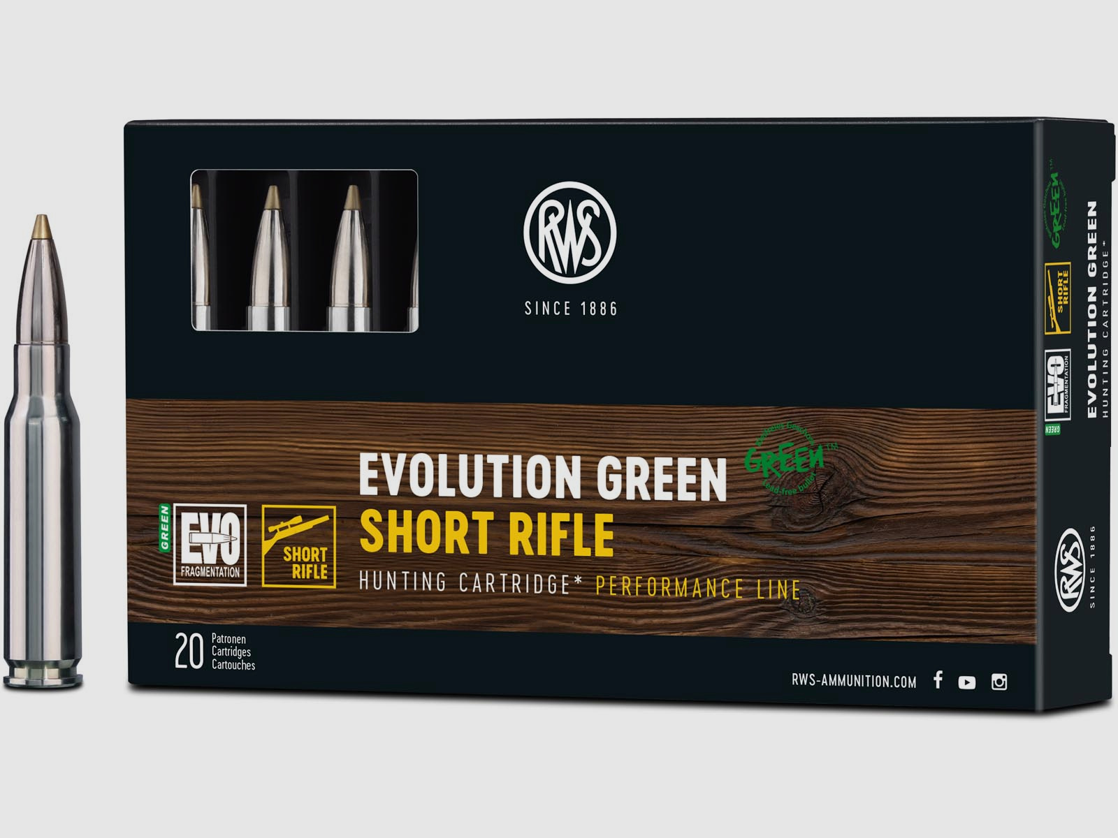 RWS .308Win Evo Green 9,0g - 139gr Short Rifle
