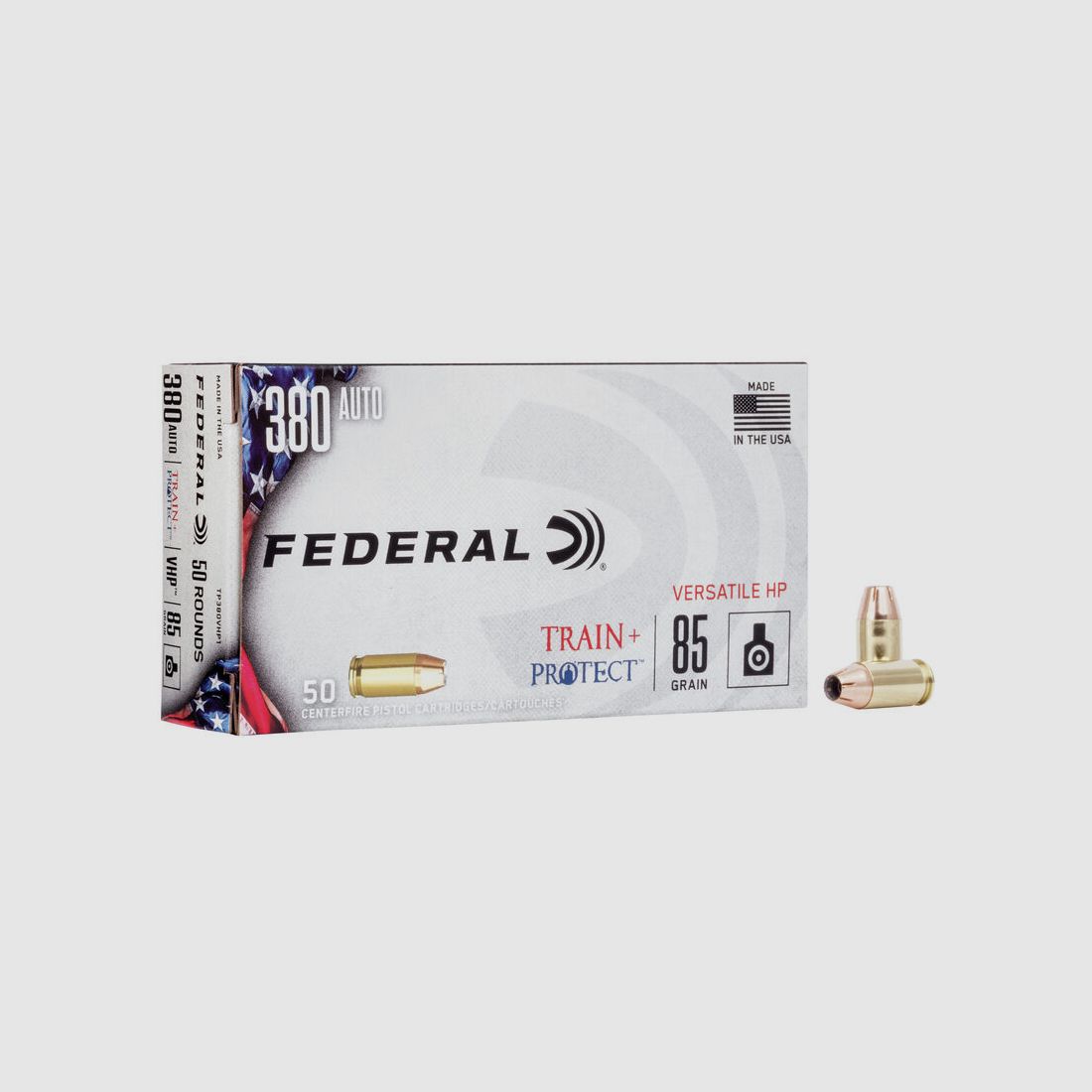Federal Train+Project .380 ACP 85GR VHP 50 cartridges