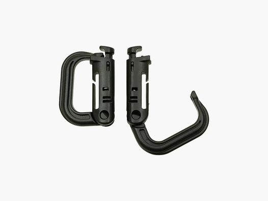 MFH MFH Carabiner Plastic Molle 2-Pack - Black