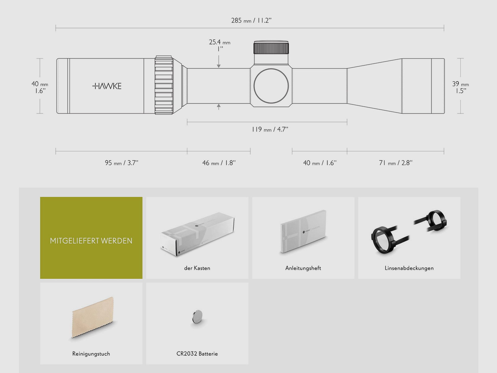 Hawke 14209 VANTAGE IR 2-7X32 MIL DOT IR ABSEHEN Zielfernrohr
