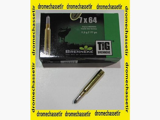 boite de 20 cartouches, Brenneke , cal 7×64, ogive TIG 177 grains
