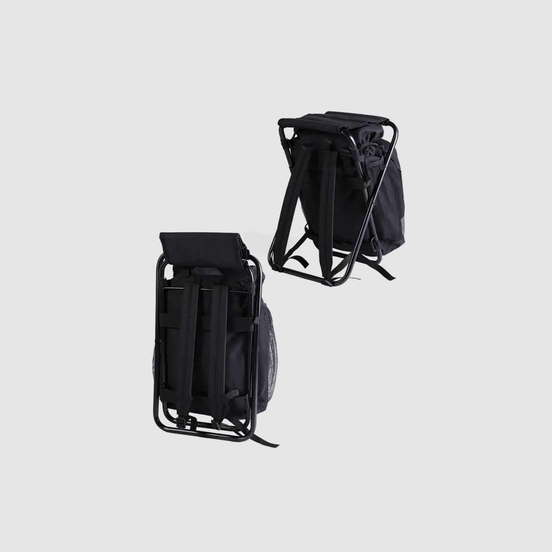 Asiento mochila con taburete, negro