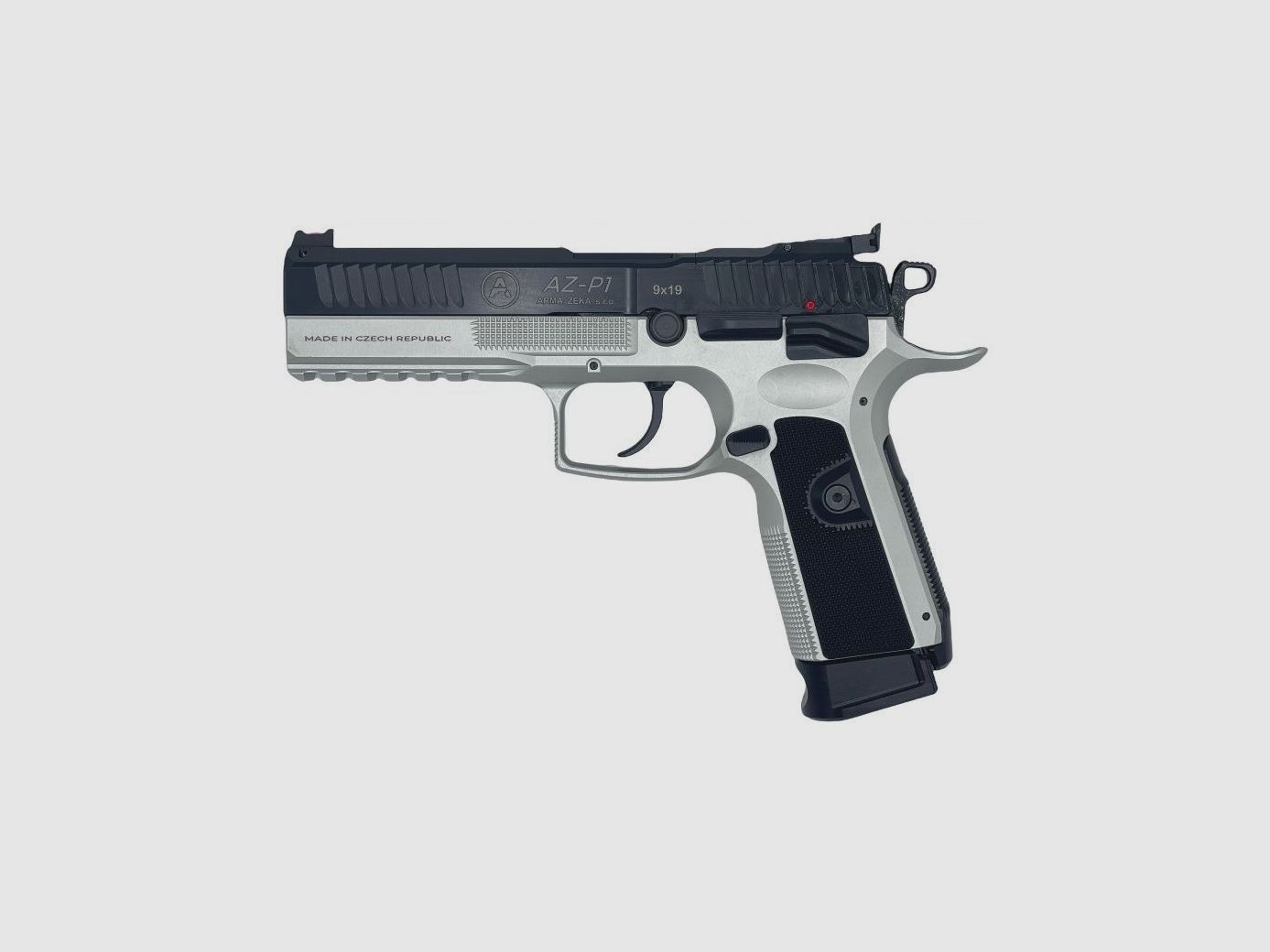 PISTOOL ARMA ZEKA AZ-P1 BI-KLEUR INOX/ZWART KAL 9X19, afbeelding 1 van 2