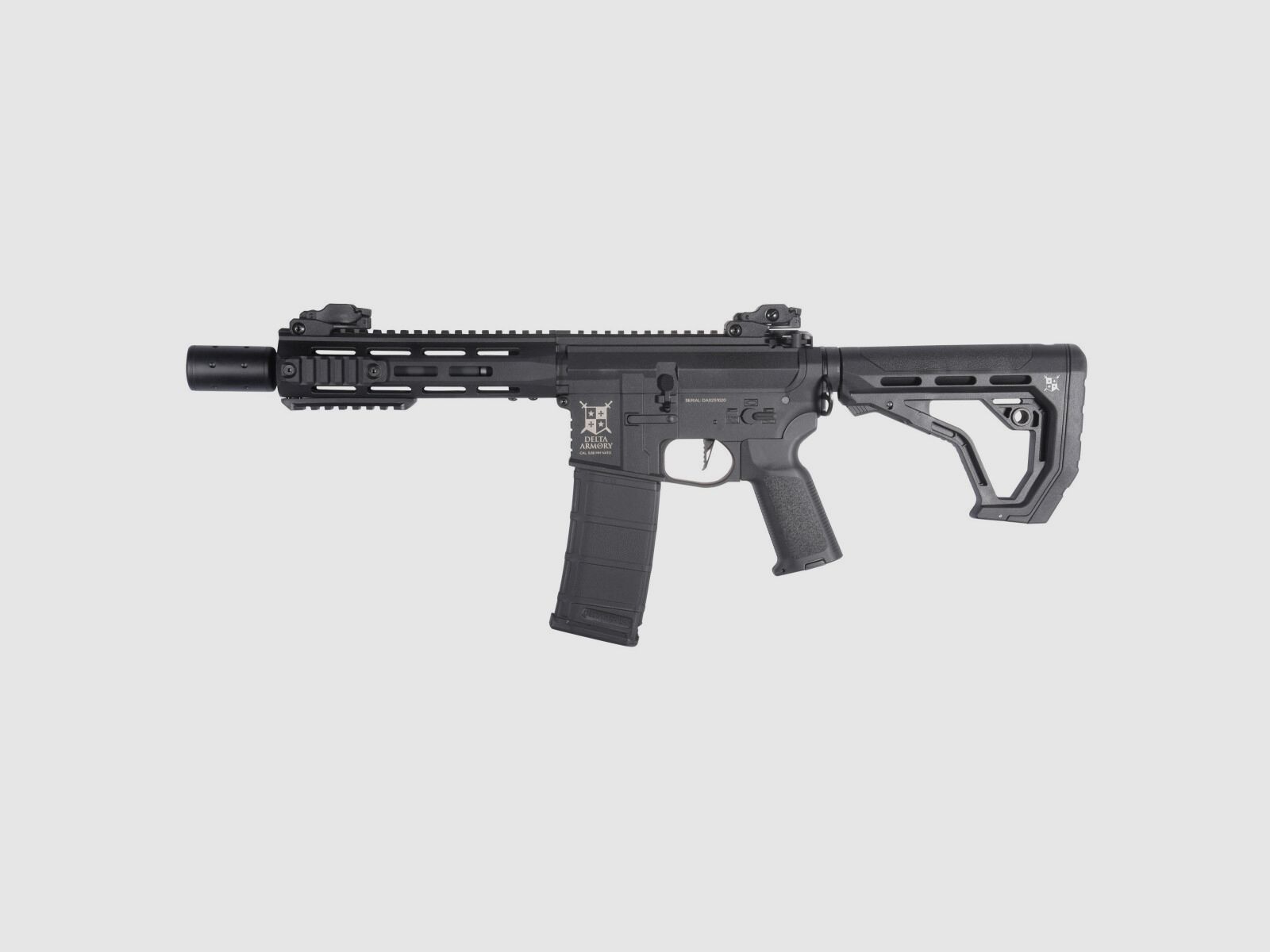 M4 AR15 M-LOK SilentOps 8 inch CHARLIE EAGLE ETU Black S-AEG Airsoft Rifle Free from 18 years | Delta Armory