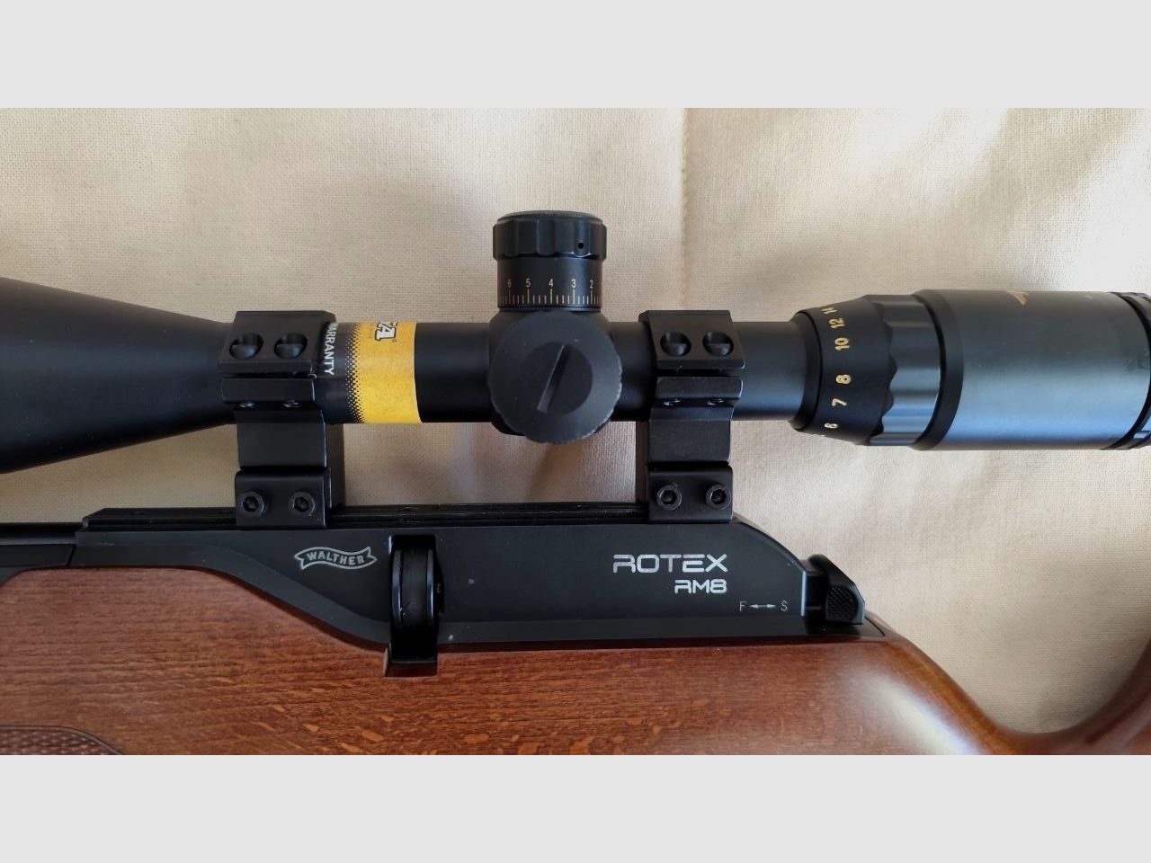 Walther Rotex RM8 z lunetą BSA 4-16x44AOEYS