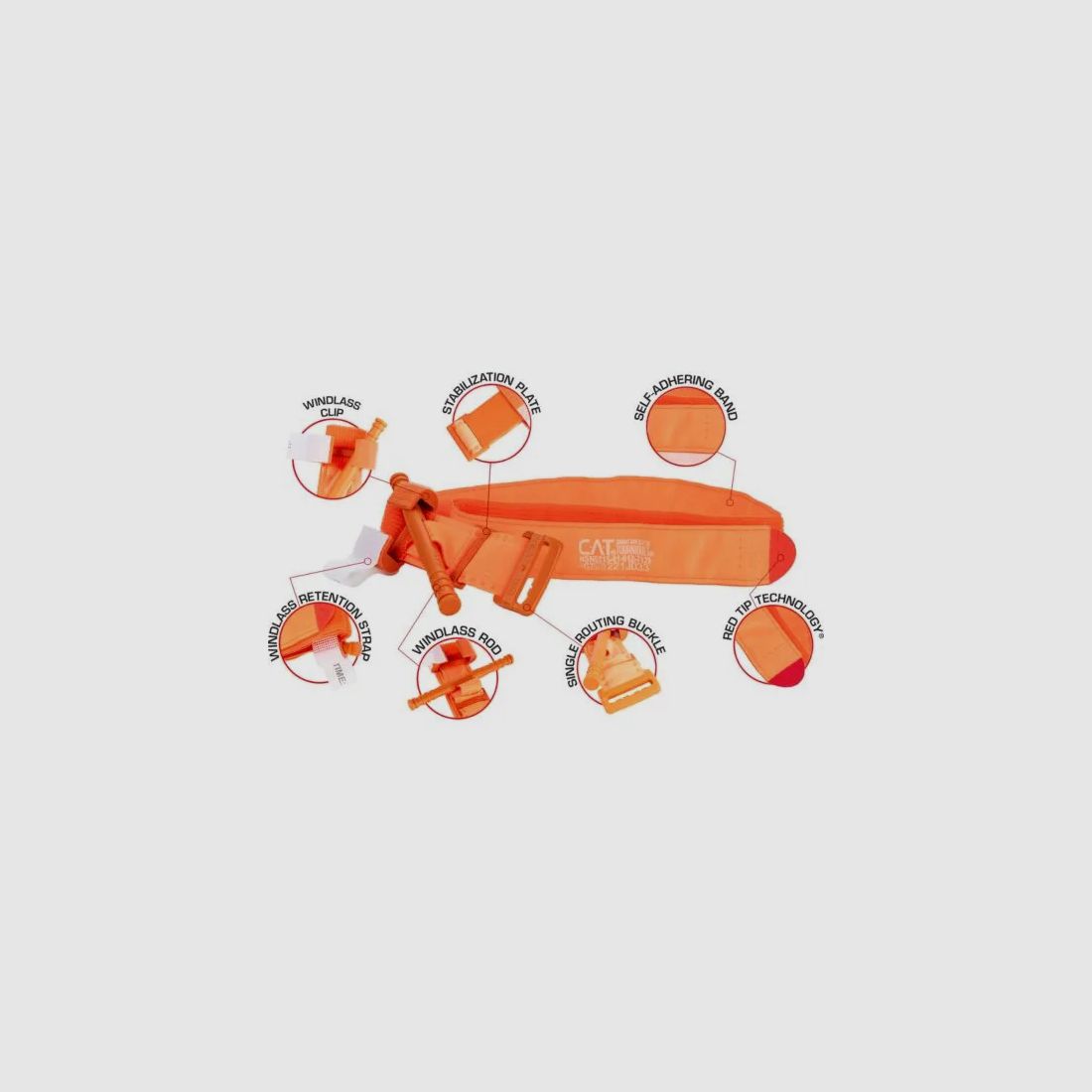 Combat Application Tourniquet (C-A-T) Rescue Orange, afbeelding 7 van 9