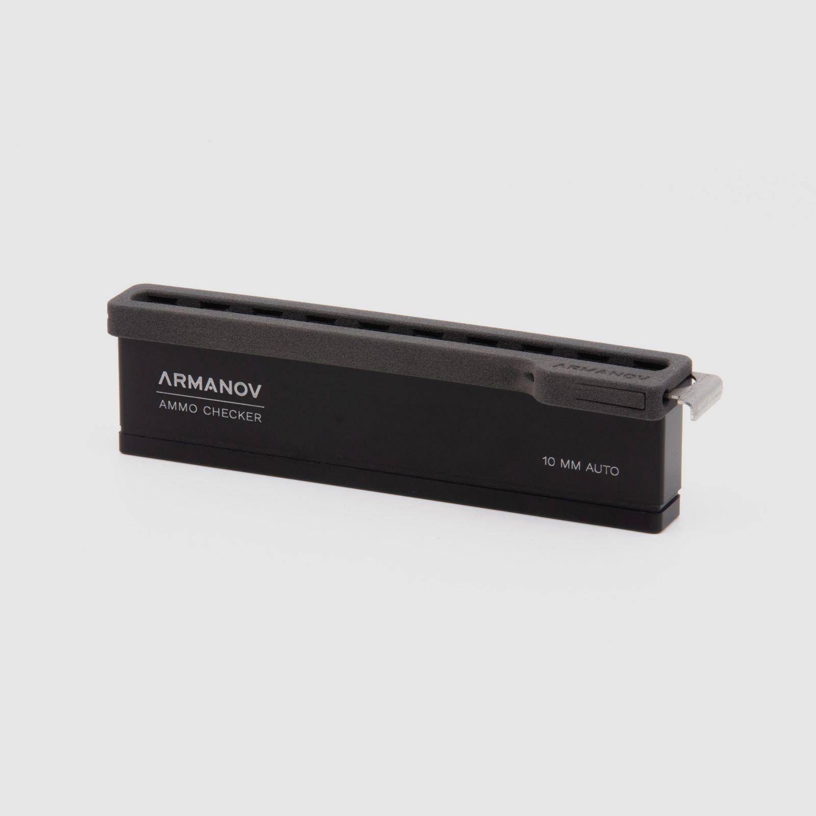 ARMANOV Ammo Checker 10 Rnd with Quick Transfer Cover and OAL Checker - 10mm Auto
