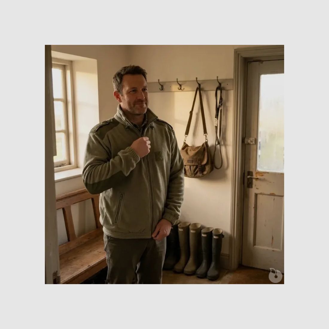 Blouson de chasse polaire commando 2 poches vert kaki, image 8 sur 10