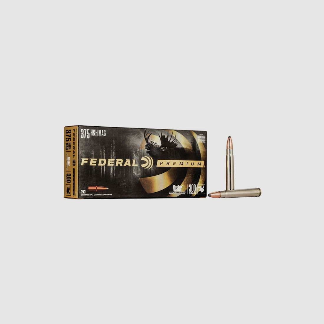 Federal Premium Nosler Partition .375 H&H Mag. 250GR 20 Patronen