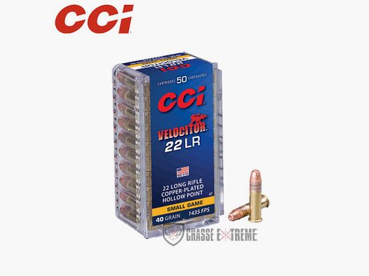 50 Patronen CCI Velocitor 40gr Kal. 22lr Kupferplattierte Hohlspitze