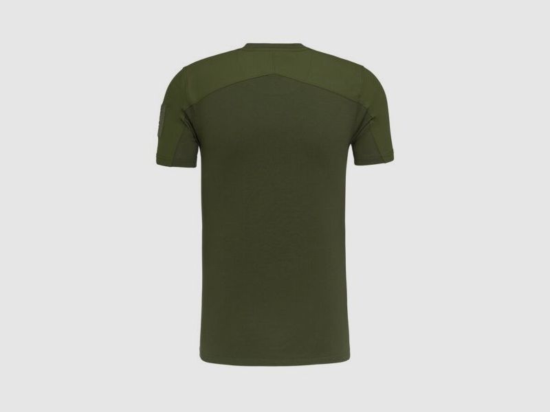 GLOCK Tactical T-Shirt Oliv – Ripstop-Schultern, Stretch-Torso – Soft-Velcro-Badge – Größe 3XL